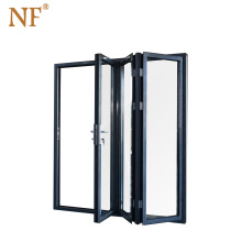 Aluminum sliding folding glass door for bathroom